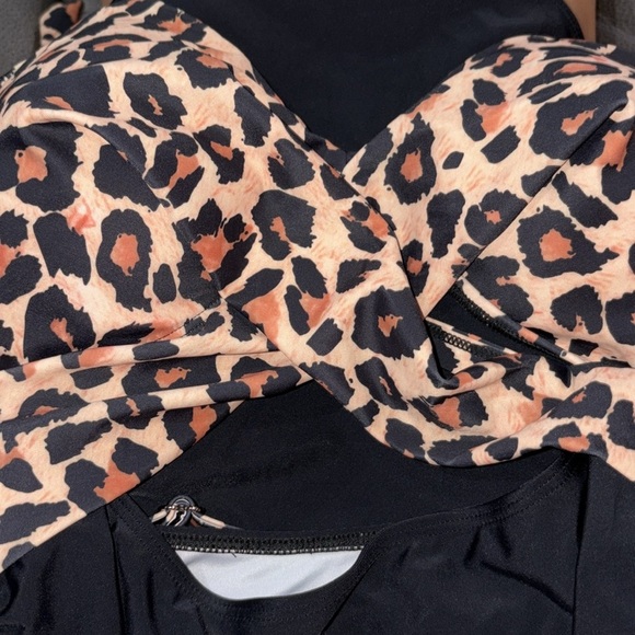 Eomenie Brown and Black One Piece Swimsuit with Cut-Out Details Medium NWT - Picture 11 of 11